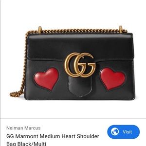 Authentic Gucci Marmont Medium  Heart Shoulder Bag